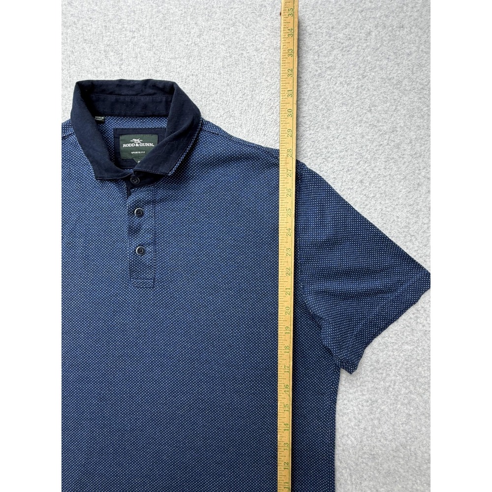 Rodd & Gunn Polo Shirt Mens XL Blue Sports Fit Geometric Knit Short Sleeve - Picture 5 of 9
